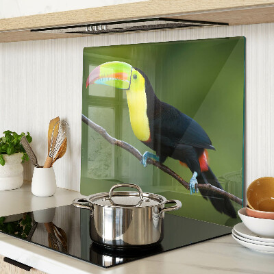 Glass chopping board Toucan on a branch