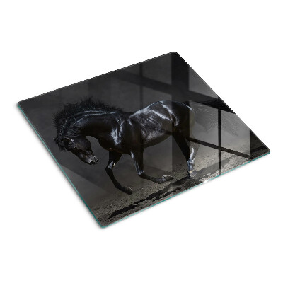 Glass chopping board Dark horse on the move
