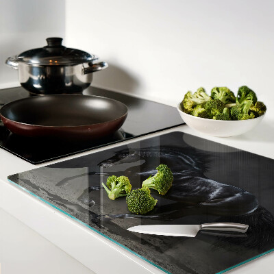 Glass chopping board Dark horse on the move