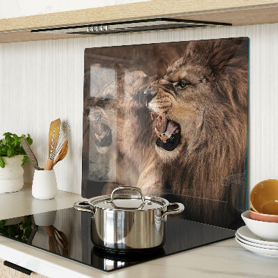 Glass kitchen board Roaring lions