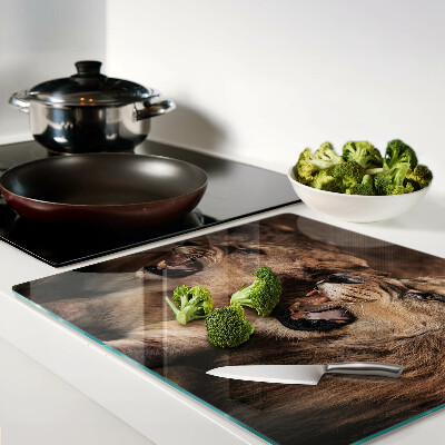 Glass kitchen board Roaring lions