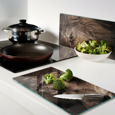 Glass kitchen board Roaring lions