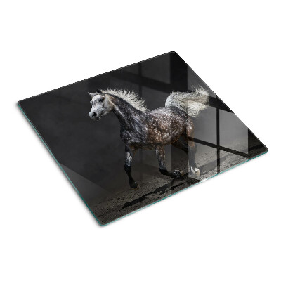 Glass kitchen board A spotted horse on the run