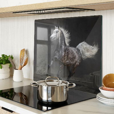 Glass kitchen board A spotted horse on the run