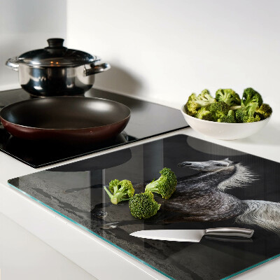 Glass kitchen board A spotted horse on the run