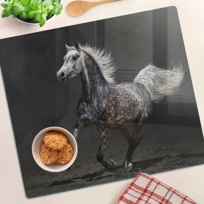 Glass kitchen board A spotted horse on the run