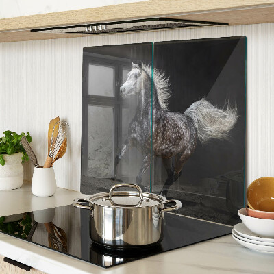 Glass kitchen board A spotted horse on the run