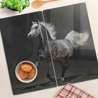 Glass kitchen board A spotted horse on the run