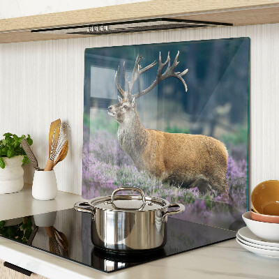 Glass chopping board Deer in a lavender landscape