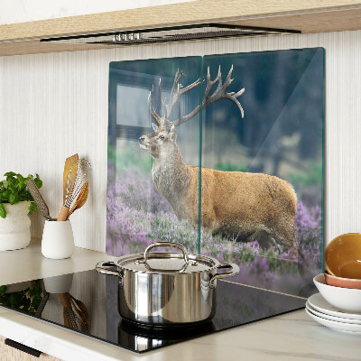 Glass chopping board Deer in a lavender landscape