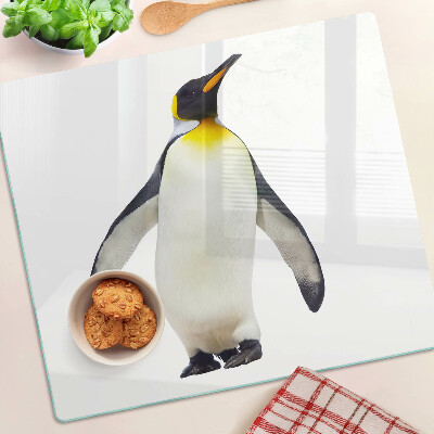 Glass kitchen board Penguin on the ice