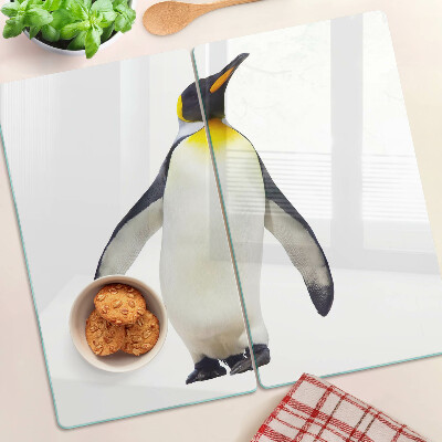 Glass kitchen board Penguin on the ice