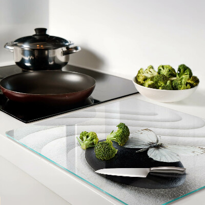 Glass kitchen board Butterfly motif on stone