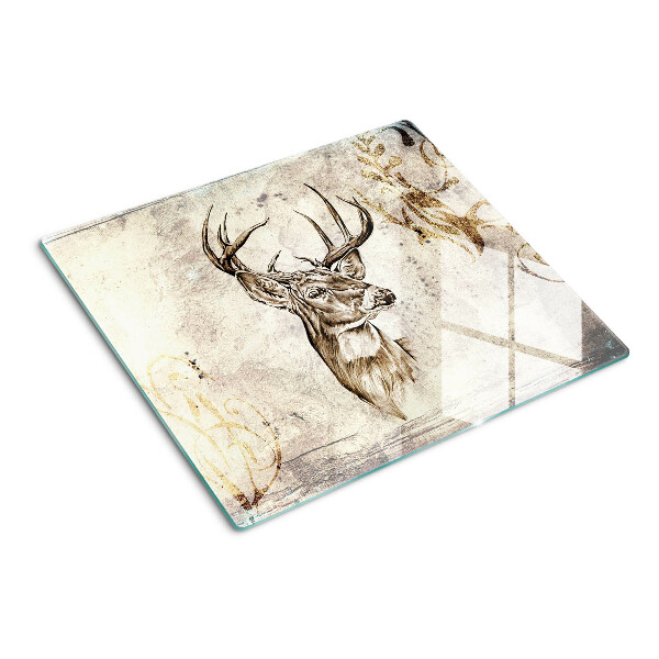 Glass kitchen board Deer with antlers