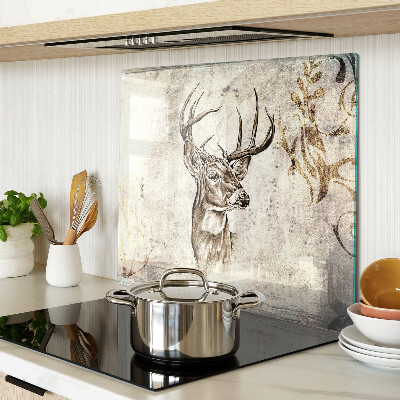 Glass kitchen board Deer with antlers