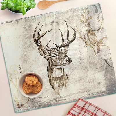 Glass kitchen board Deer with antlers