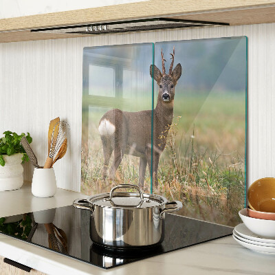 Glass chopping board Roe deer in natural habitat