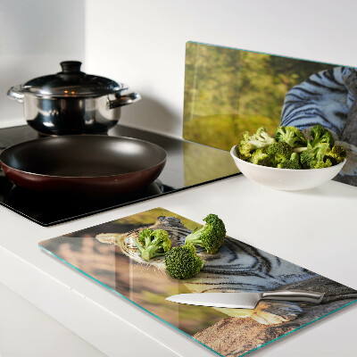 Glass chopping board Tiger in the background of nature
