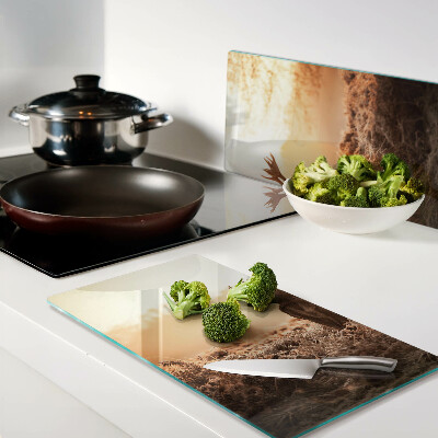 Glass kitchen board Deer against the backdrop of the sunset