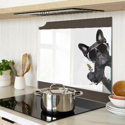 Glass kitchen board Dog with sunglasses