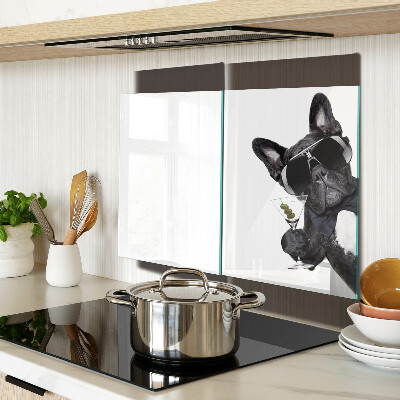 Glass kitchen board Dog with sunglasses