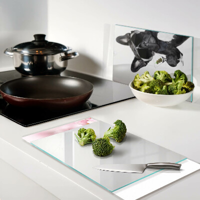 Glass kitchen board Dog with sunglasses