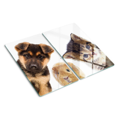 Glass chopping board Dogs, cats, rabbits