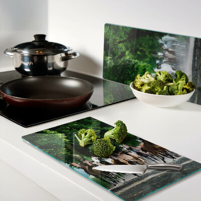 Glass chopping board Galloping horses in nature