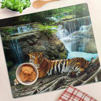 Glass kitchen board Tiger in its natural habitat