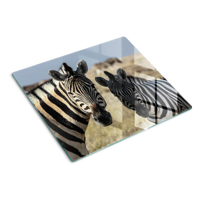 Glass chopping board Zebras in their natural habitat