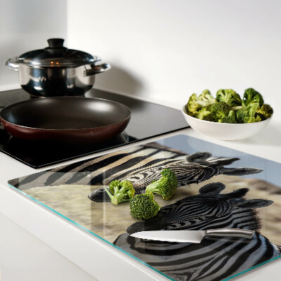 Glass chopping board Zebras in their natural habitat