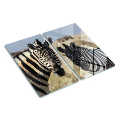 Glass chopping board Zebras in their natural habitat