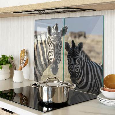 Glass chopping board Zebras in their natural habitat
