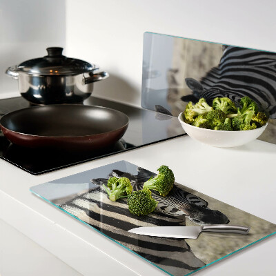 Glass chopping board Zebras in their natural habitat