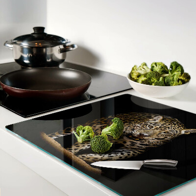Glass chopping board Leopard on the move
