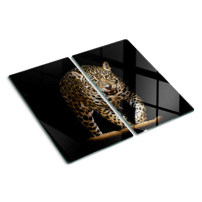 Glass chopping board Leopard on the move