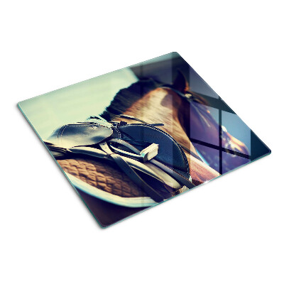 Glass chopping board Horses and riding accessories