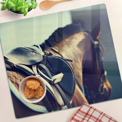 Glass chopping board Horses and riding accessories