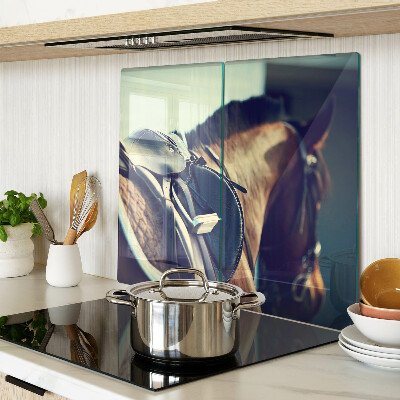 Glass chopping board Horses and riding accessories