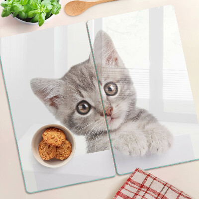 Glass kitchen board Kitten with big eyes
