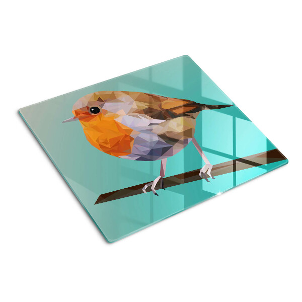 Glass kitchen board Low poly bird