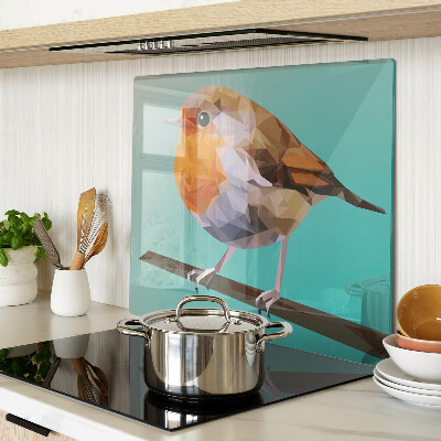 Glass kitchen board Low poly bird