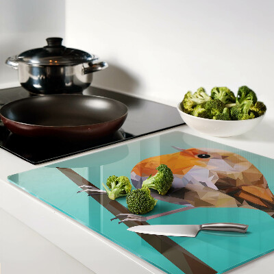 Glass kitchen board Low poly bird