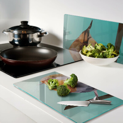 Glass kitchen board Low poly bird