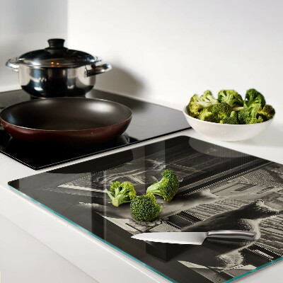 Glass chopping board Cats at the window