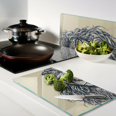 Glass chopping board Lion with glasses