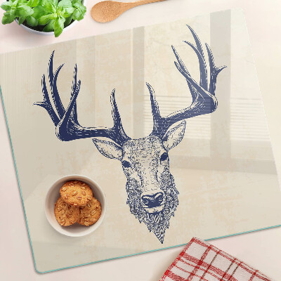 Glass kitchen board Moose with antlers