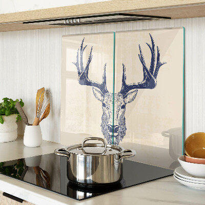 Glass kitchen board Moose with antlers