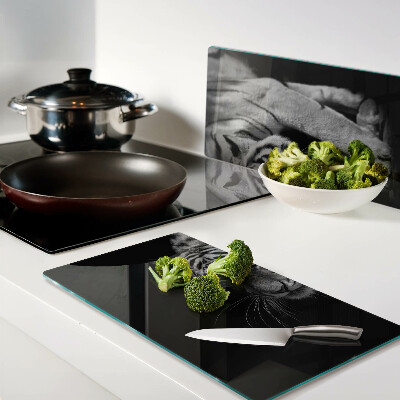Glass chopping board Tiger in black and white