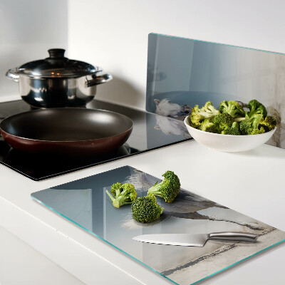 Glass kitchen board White horse in motion